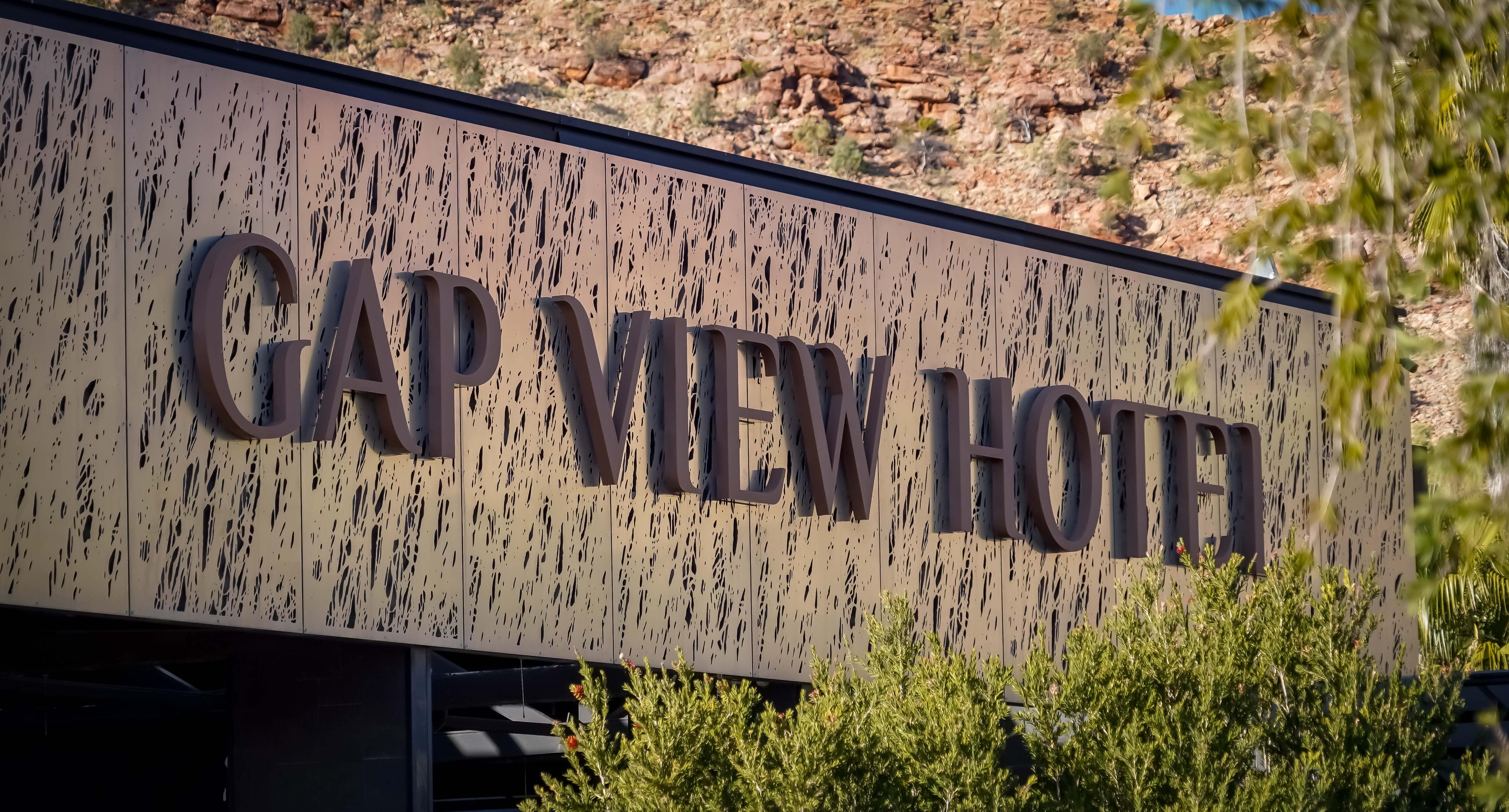 a golden sign for an Alice Springs tavern