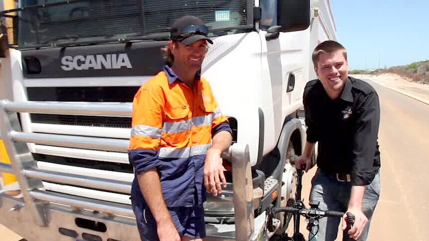 Truck driver Jason Stokes and cyclist Matt Fulton