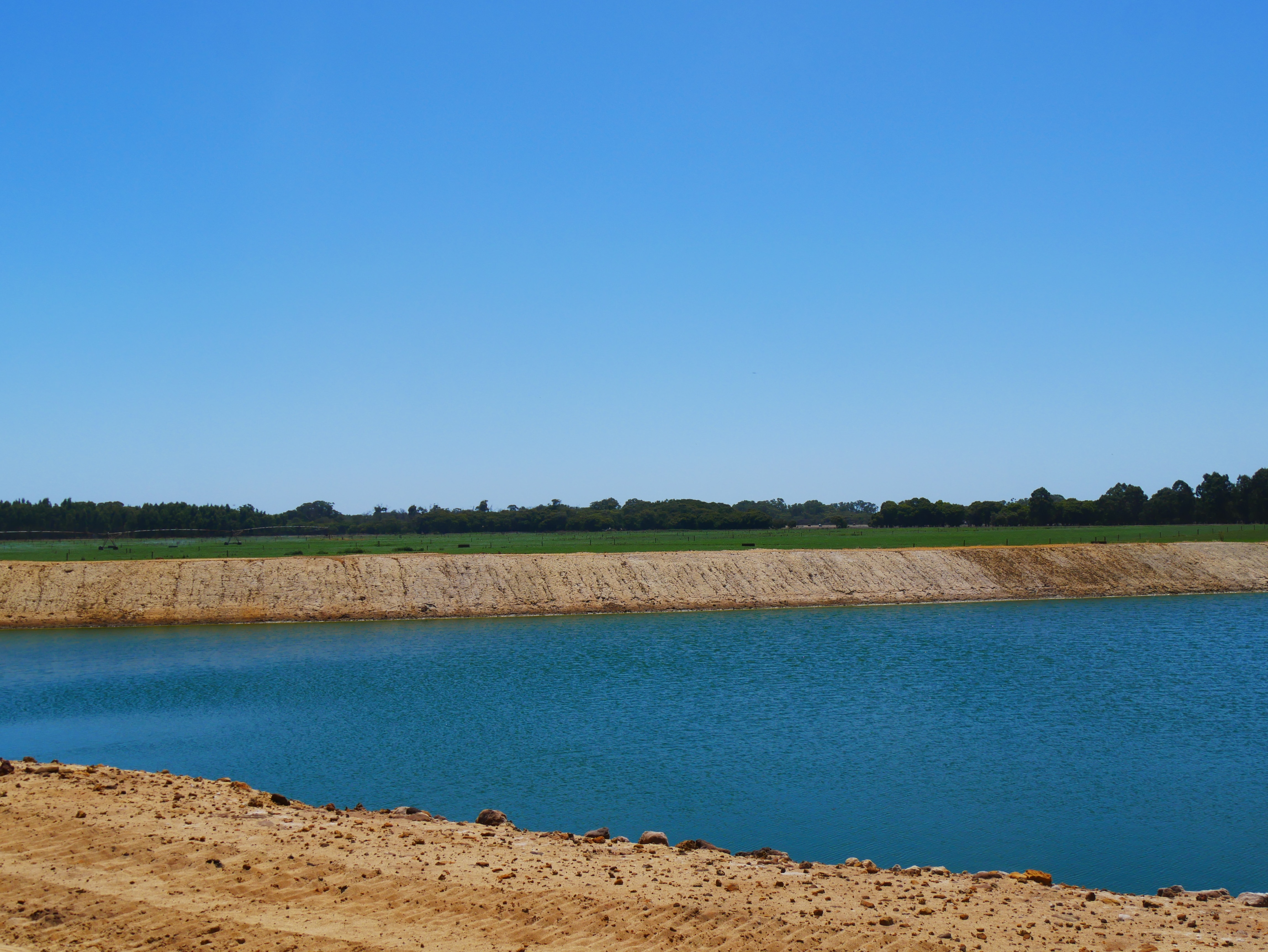 open water dam on farm 