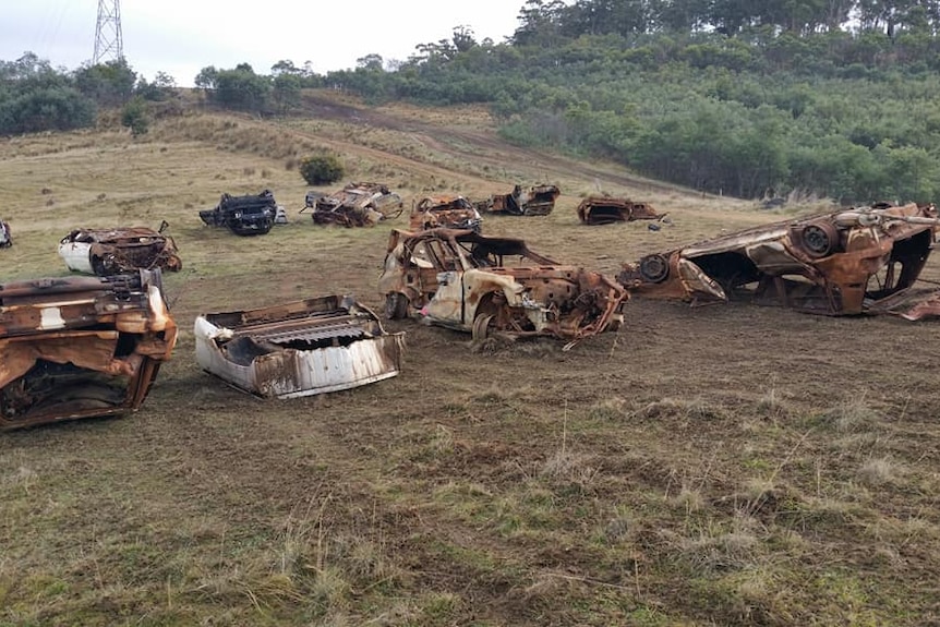 Car bodies at Cobbs Hill