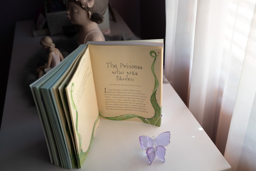 A book in a girl's bedroom