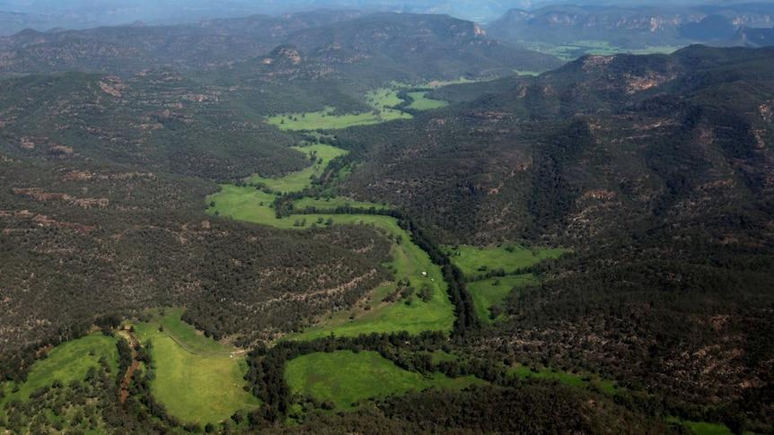 The Bylong Valley as seen from the air.