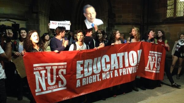 Protesters disrupting a Liberal event in Sydney