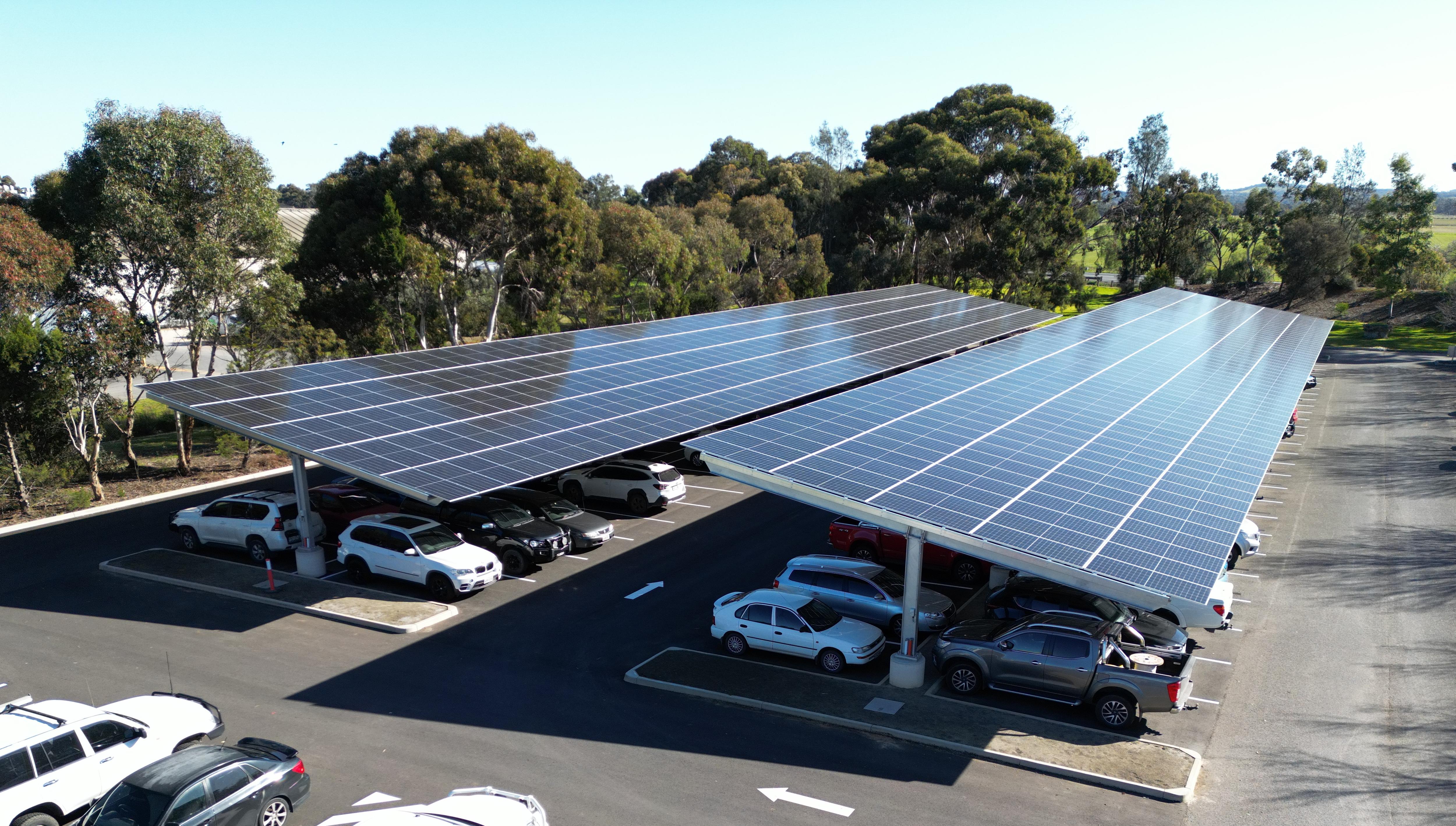 Two giant solar panel car parks 