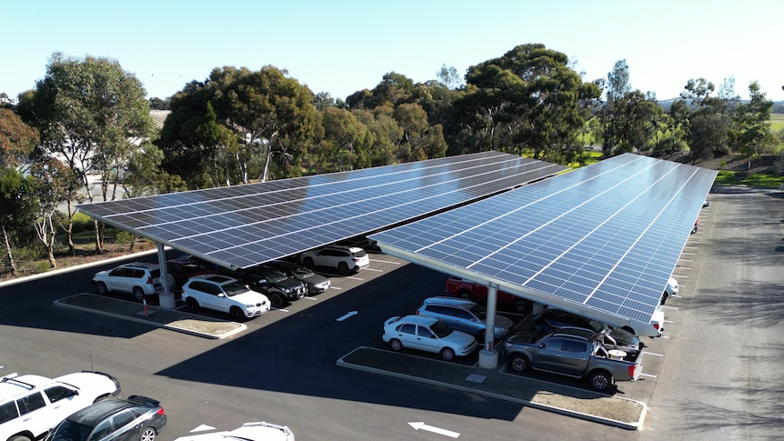 Two giant solar panel car parks 