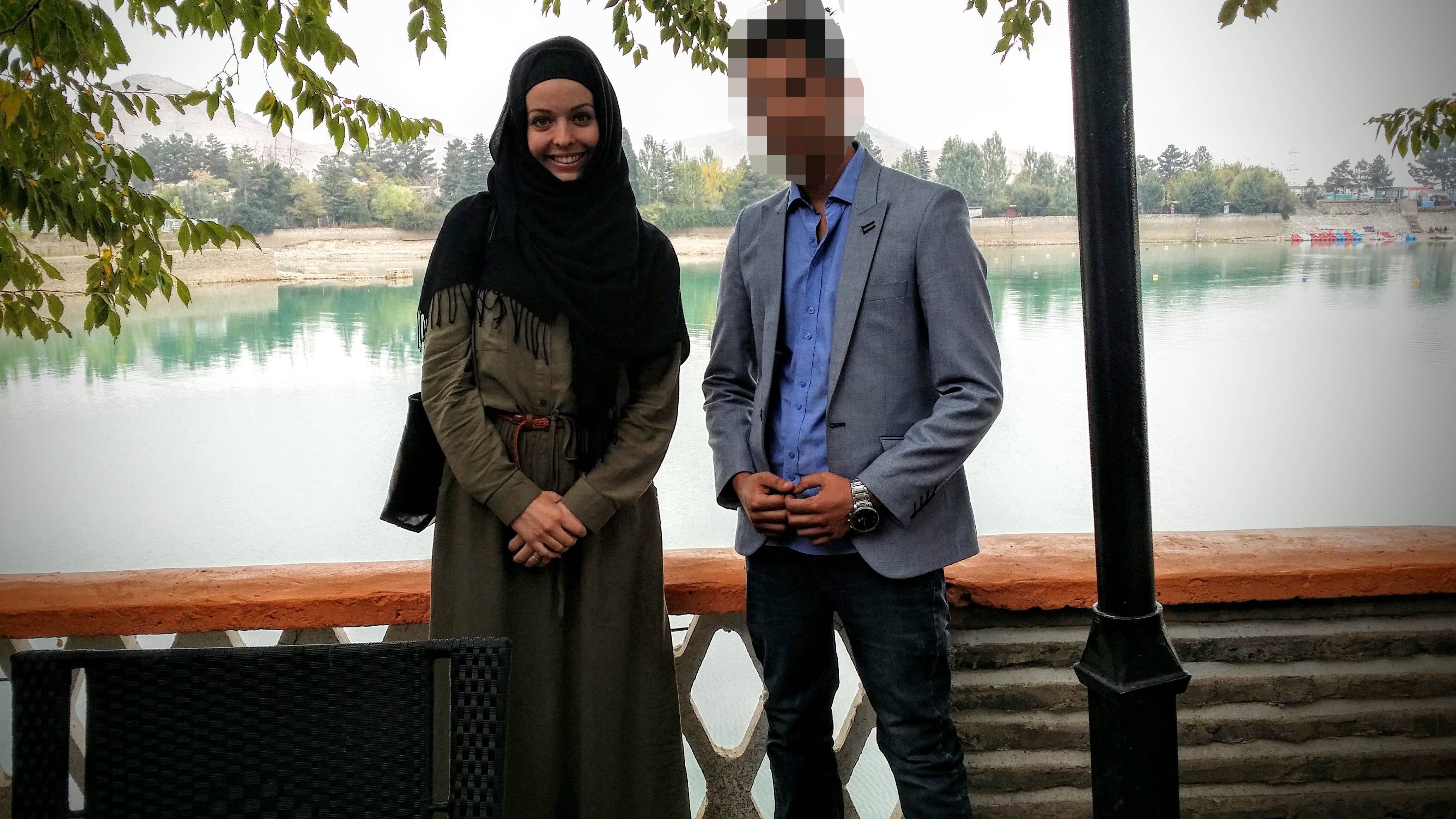 A young Adelaide woman with a young man in Afghanistan.