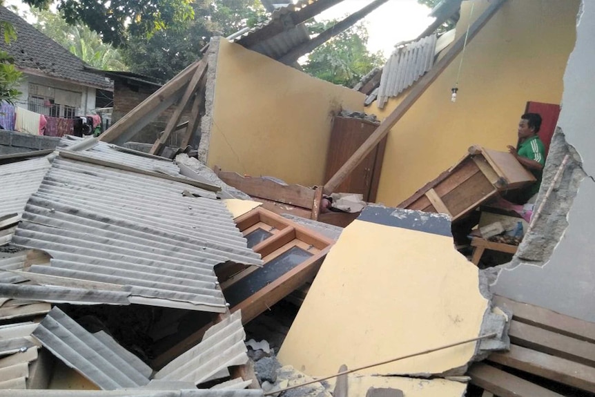 A pile of rubble from a collapsed building