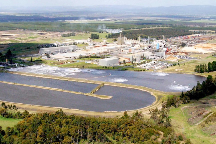 A large industrial site, seen from afar.