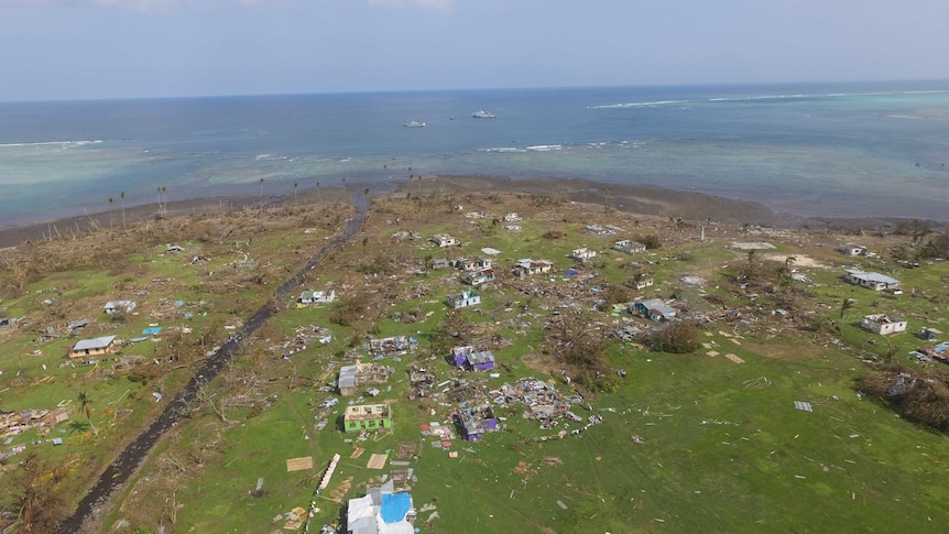 The ruins of Koro village in Fiji after Cyclone Winston.
