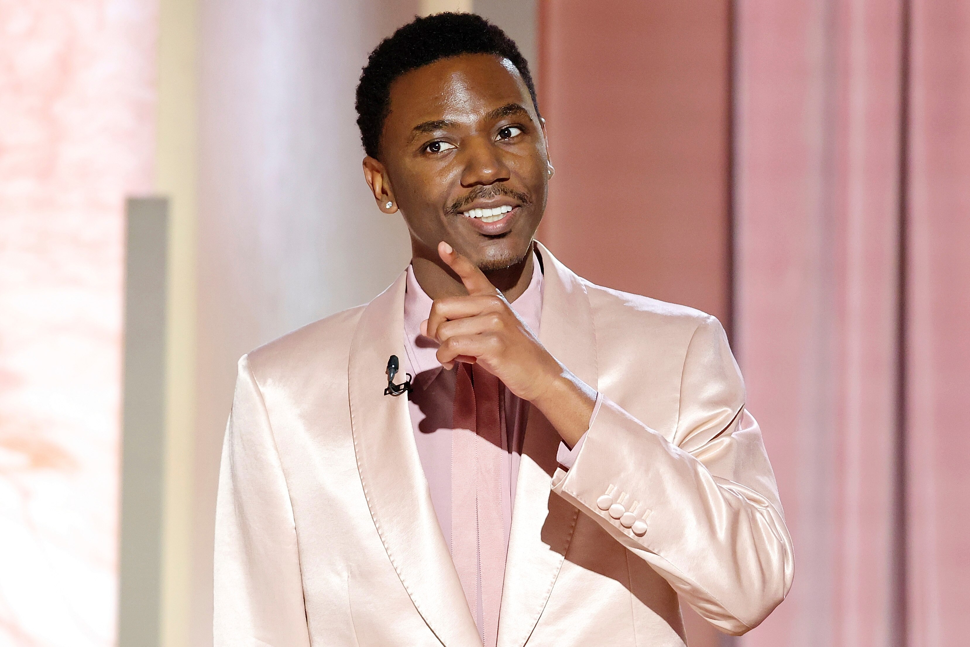 Golden Globes host Jerrod Carmichael addresses the troubled past of the