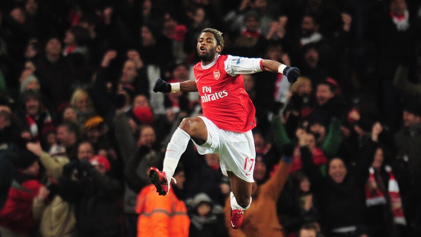 In tune ... Alex Song gave the hosts their first goal of the night.
