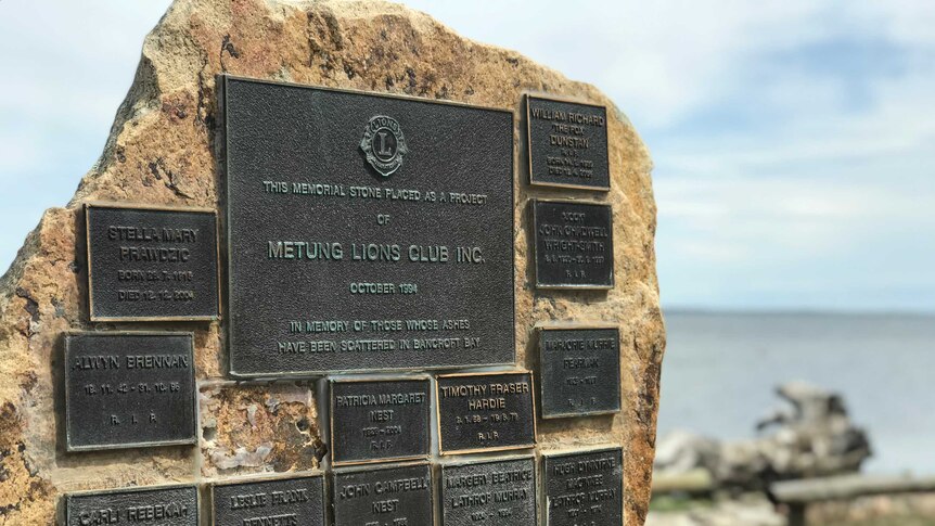 Memorial on the Gippsland Lakes.