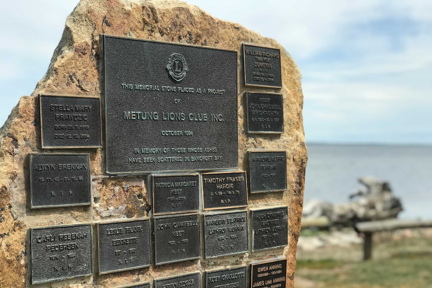 Memorial on the Gippsland Lakes.