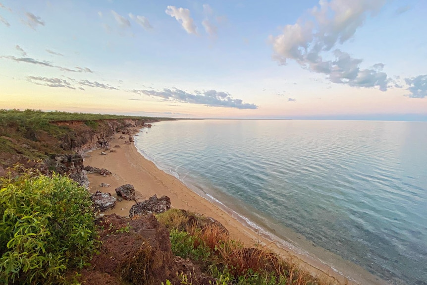 A pristine beach setting