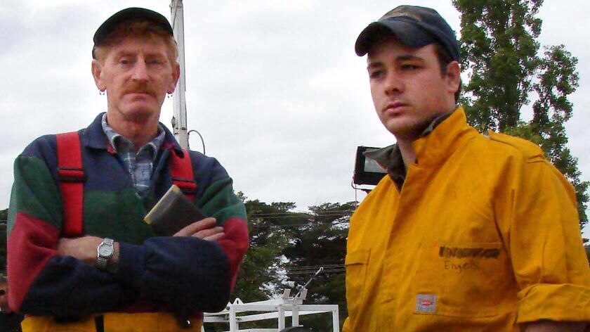 CFA firefighters Wally and Jim at the CFA staging post at Whittlesea