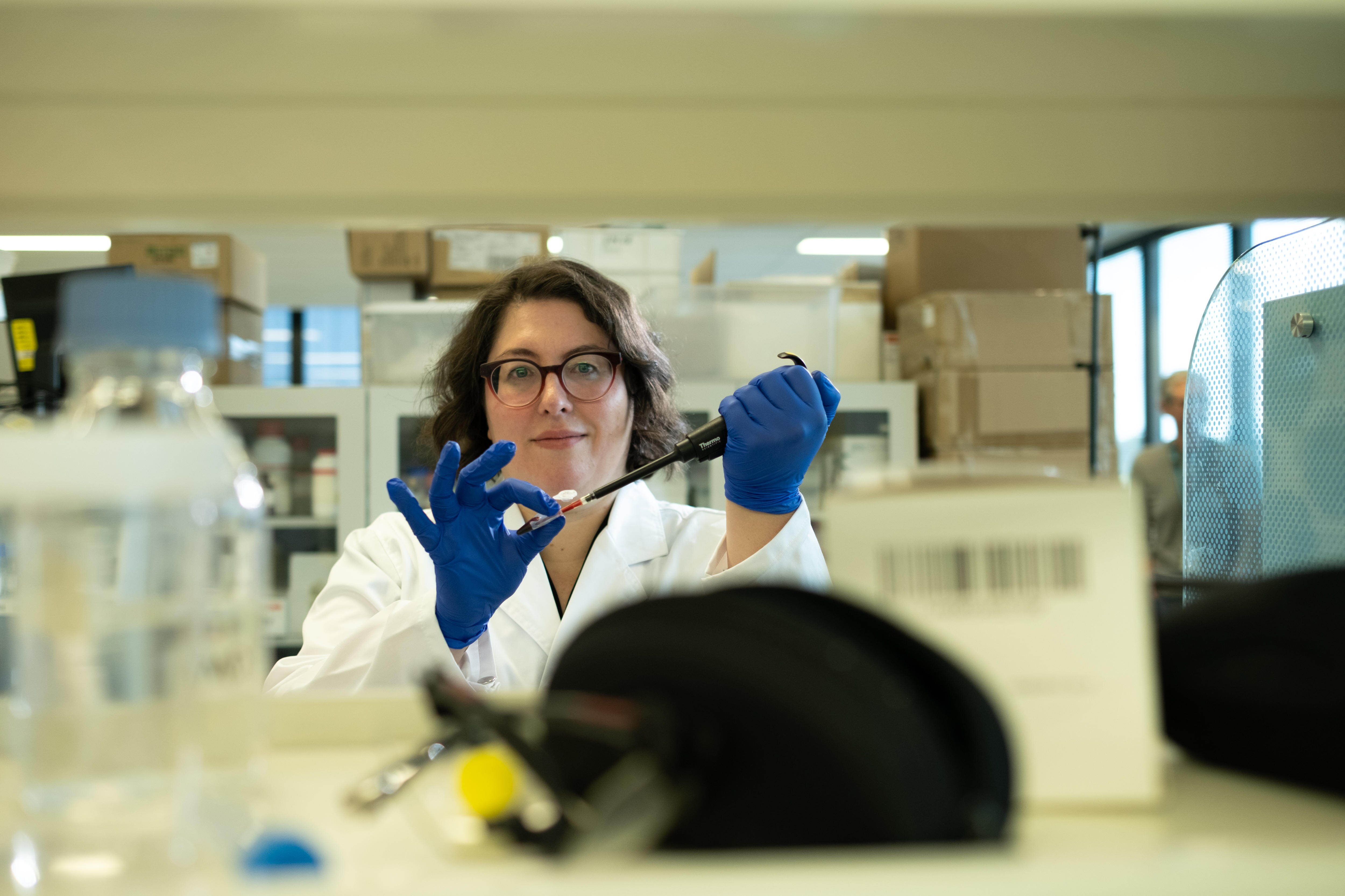 Dr Prue Pereira-Fantini, of Murdoch Children's Research Institute, pictured in a lab.