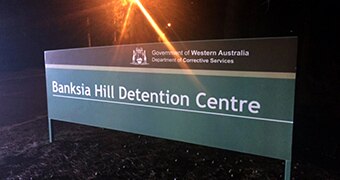 A sign outside Banksia Hill Detention Centre.