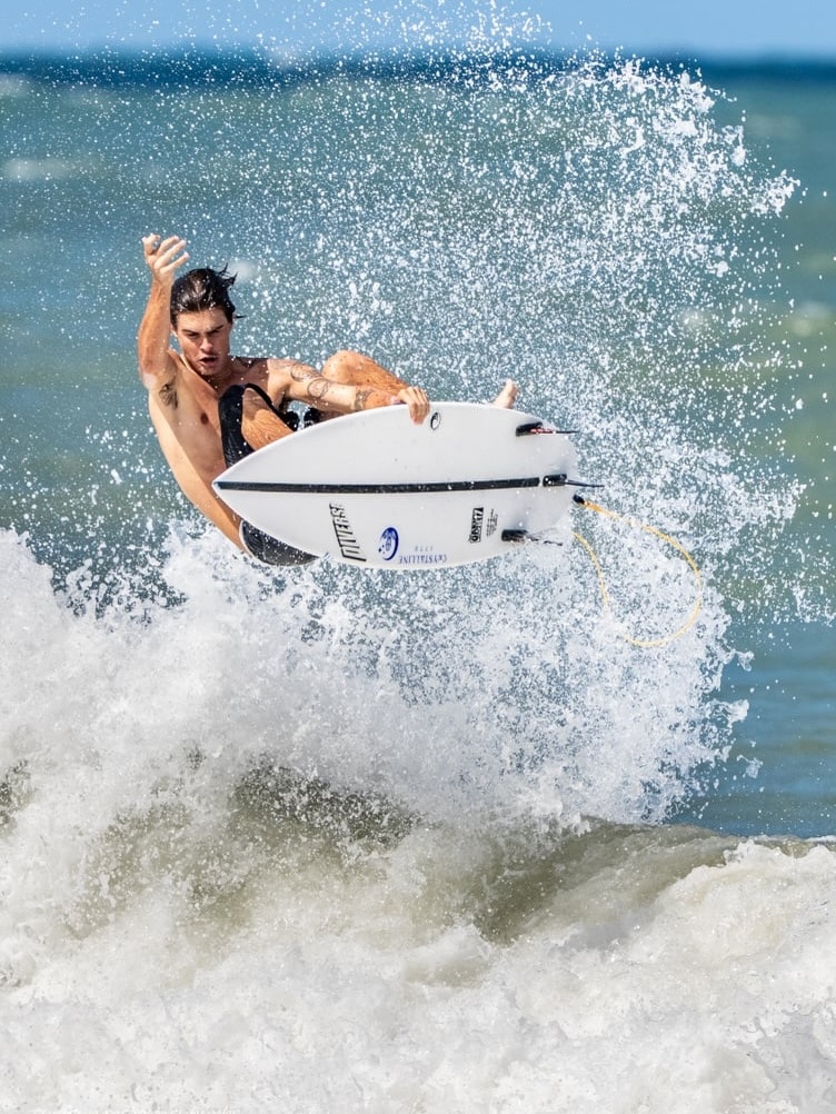 There are fewer waves, but surfers love this coastal town