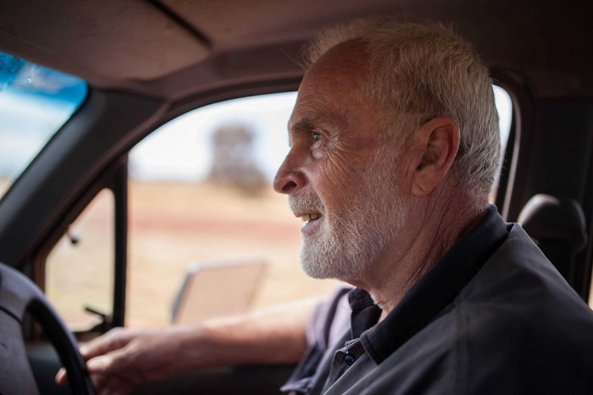 Damien McClean drives through Warburton, WA.