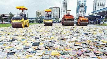 Authorities get heavy on DVD piracy. (File photo)
