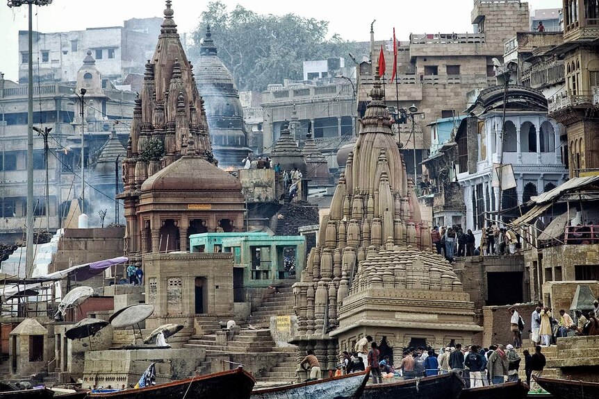 The ghats at Varanasi in India