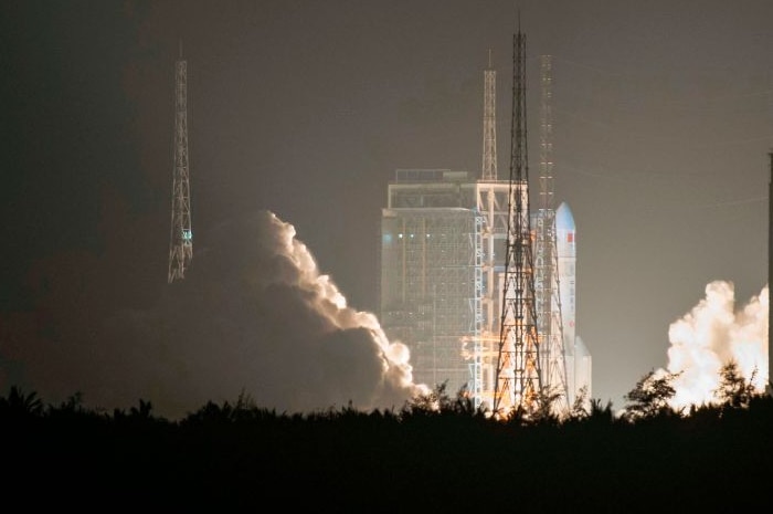 Long March 5 rocket launching from China.