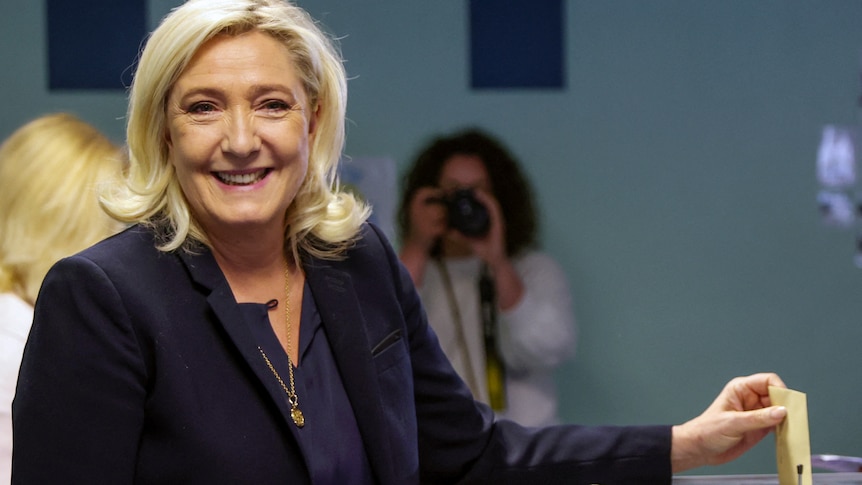 Marine Le Pen casts her vote