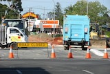 North East Road closed as workers fix burst pipe, January 1 2012