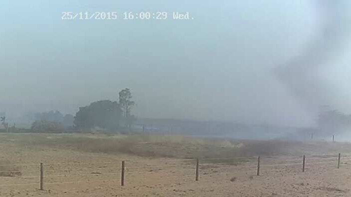 Still image taken from CCTV footage of fire on Professor Simon Maddocks' South Australian farm