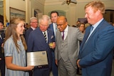 Group photo including Prince Charles and Sanjeev Gupta.