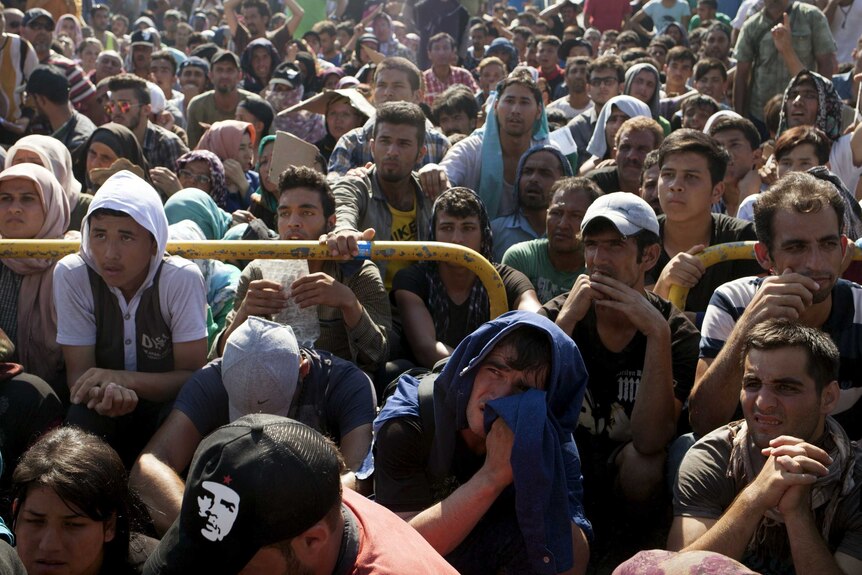 Asylum seekers on Lesbos island