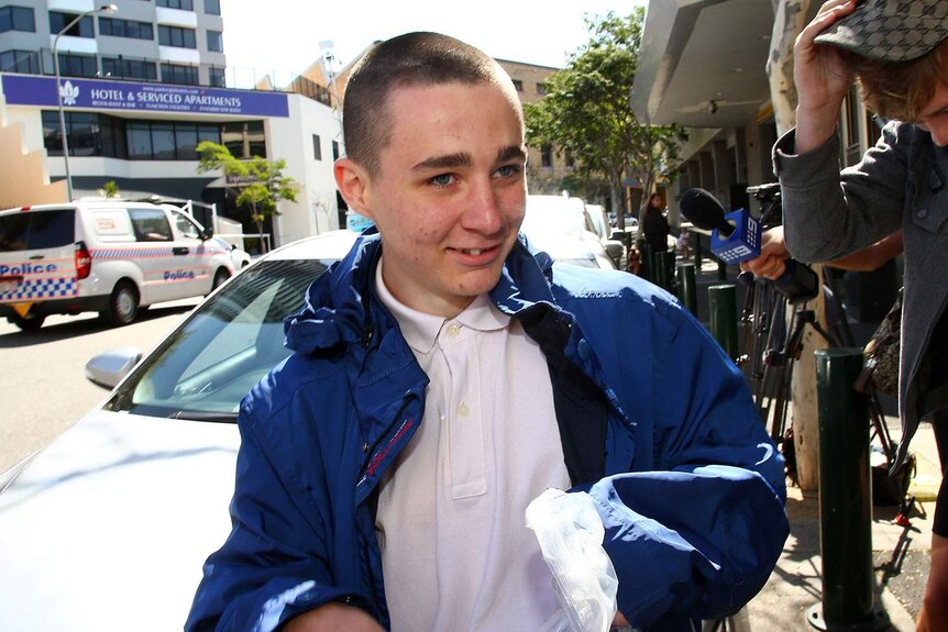 Bailey Clout, 18, leaves court after being granted bail in Brisbane.