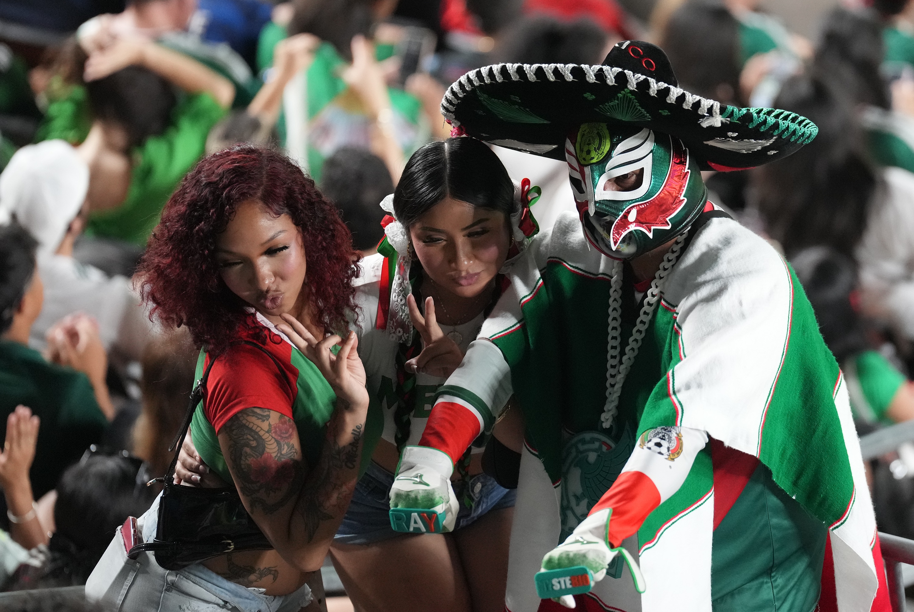 Mexican fans celebrate at the FIFA World Cup