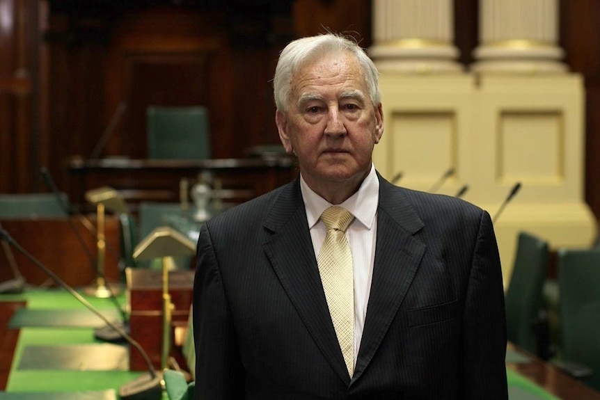 Victorian MP Ken Smith stands in State Parliament.