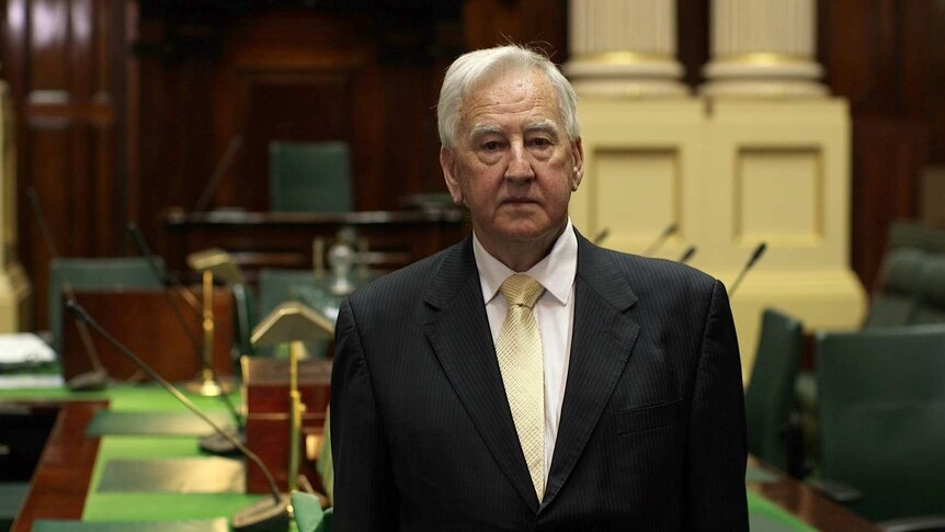 Victorian MP Ken Smith stands in State Parliament.