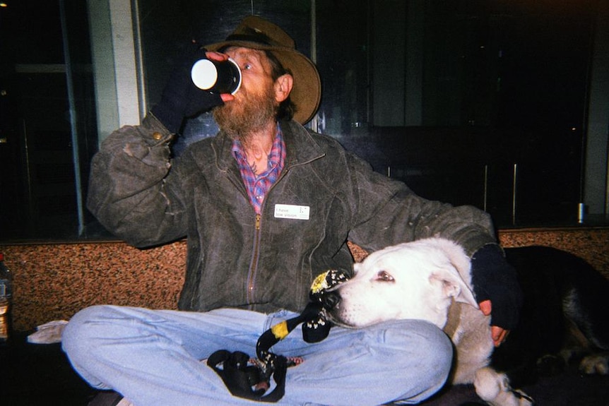 A photograph taken by Lorelei Zavala Cano of a short sighted man and his dog.