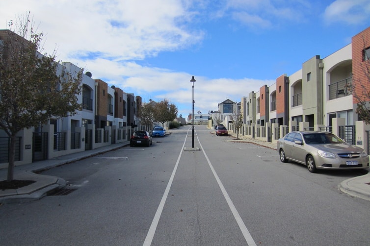 An empty street in suburban Perth.
