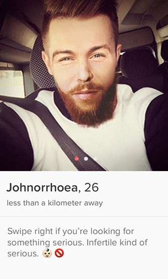 Tinder screenshot of fake profile