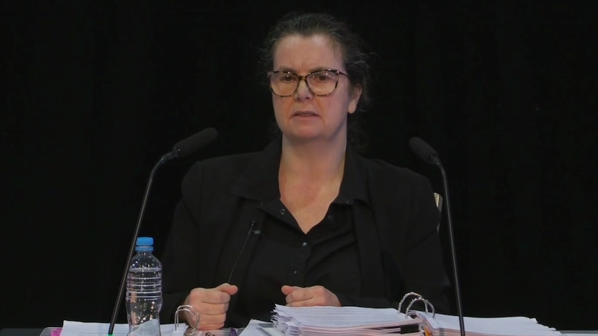 Karen Harfield, former Department of Human Services worker in the Robodebt scheme era, appears at the royal commission