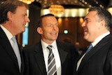 Peter Costello, Tony Abbott and Joe Hockey speak at an event in July, 2010.