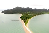 Drone image of Dunk Island, located off Mission Beach in far north Queensland.