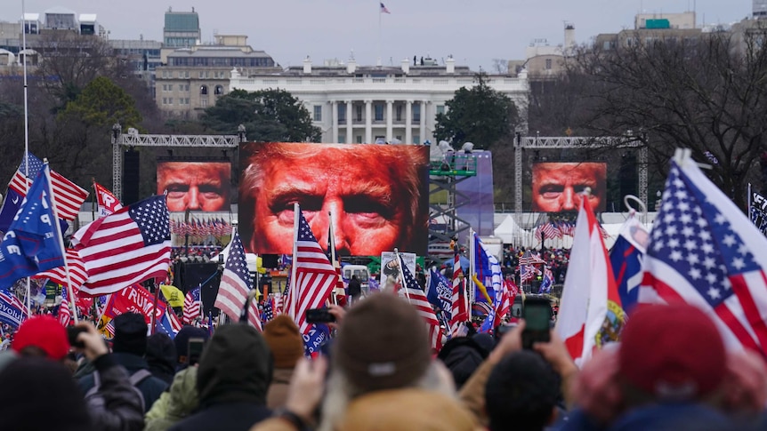 Trump supporters participate in a rally outside the White House