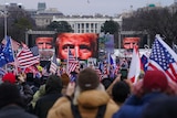 Donald Trump supporters in a rally outside the White House