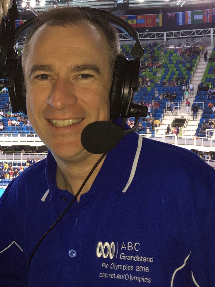 ABC Grandstand broadcaster Gerard Whateley, at the Rio Olympics in 2016.