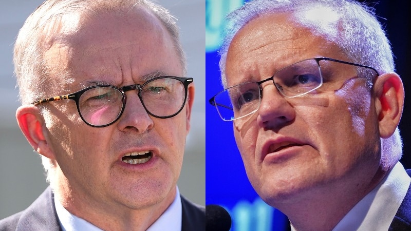 A composite image of Anthony Albanese and Scott Morrison.