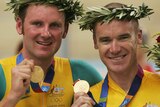 Stuart O'Grady (right) and Graeme Brown win gold at the Olympics in Athens