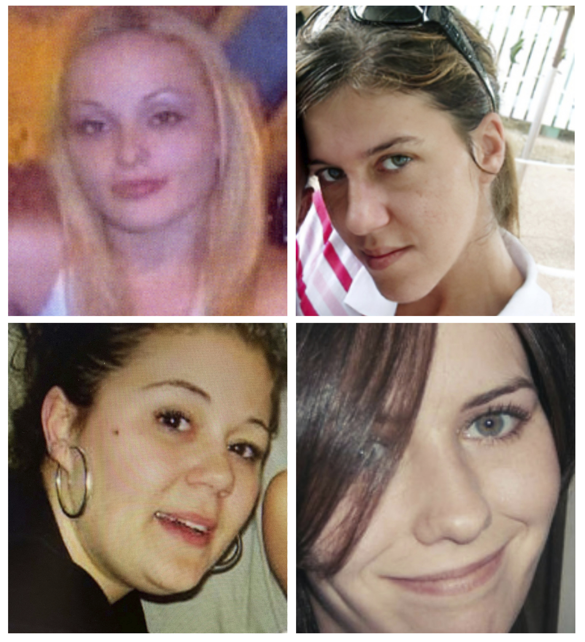 A composite image of four women
