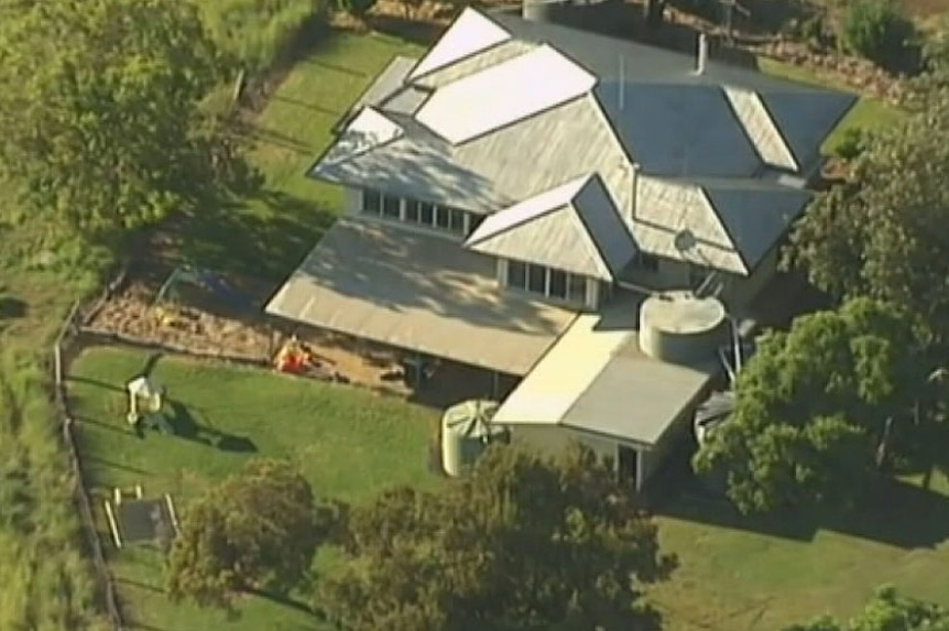 An aerial photograph of the property on which the toddler was injured.