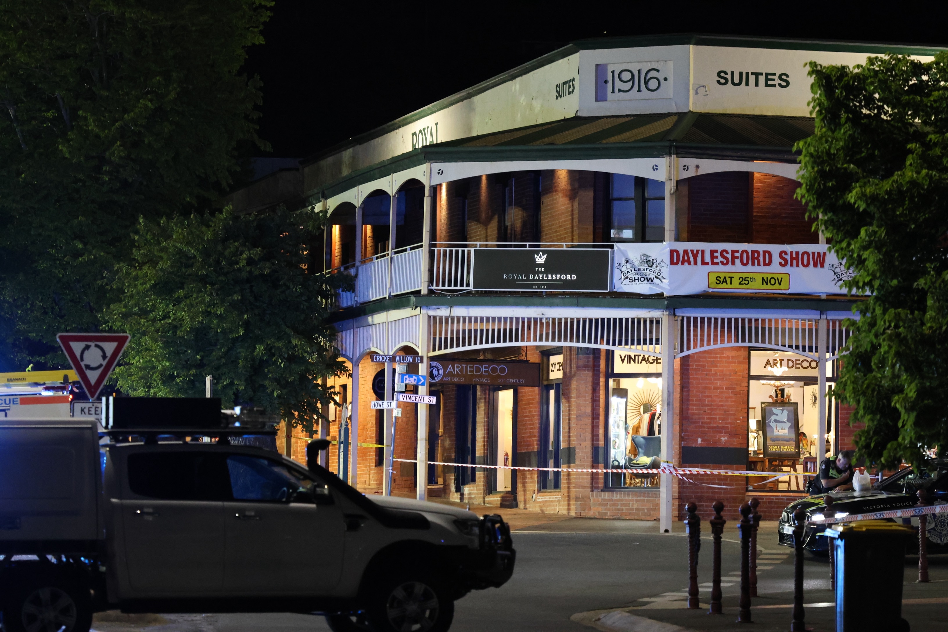 A country pub pictured against a night sky