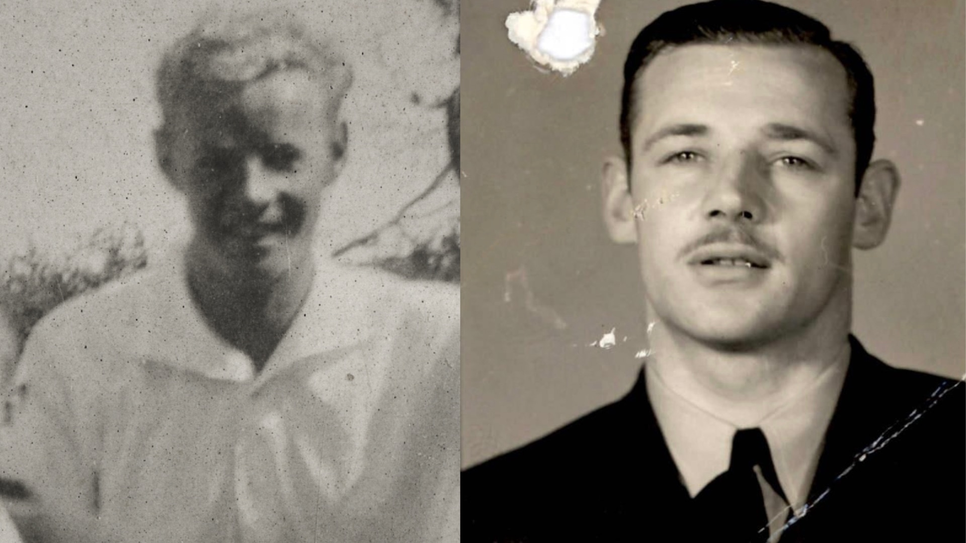 A side-by-side image of two men early 1900s.